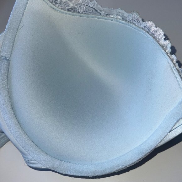Maidenform Light Blue Lace Underwire Padded Bra Adjustable Straps Size 40C - Picture 3 of 11